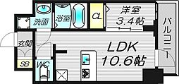 S-レジデンス堺筋本町Deux 1LDKの間取図画像
