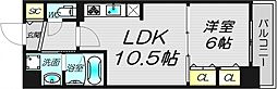 グランセジュール大国町 1LDKの間取図画像