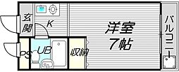 ベストレジデンス関大前1 1Kの間取図画像