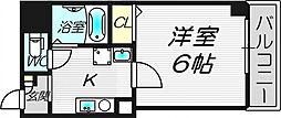 ミーネ松屋町 1Kの間取図画像