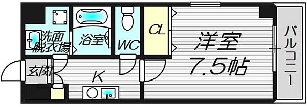 靭誠舘 803｜大阪府大阪市西区靱本町１丁目(賃貸マンション1K・8階・24.96㎡)の写真 その2