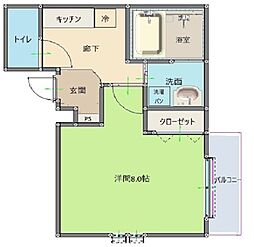 メゾンドリラ 1Kの間取図画像