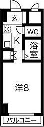 ラ・フォーレ上新庄 1Kの間取図画像
