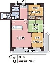 グリーングラナ小林 3LDKの間取図画像
