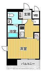 リーガル大阪城北 1Kの間取図画像