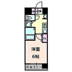 プレサンス城北公園アクアージュ 1Kの間取図画像