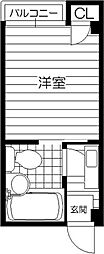 サニーハイツ 1Kの間取図画像