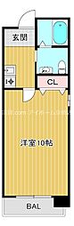 ピアメゾン 1Kの間取図画像