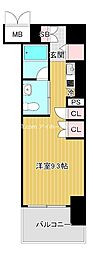 セイワパレス京橋コルティーレ ワンルームの間取図画像