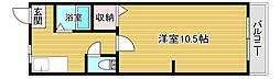 橘第1マンション 1Kの間取図画像
