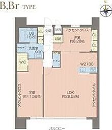 プレジオ北浜 2LDKの間取図画像