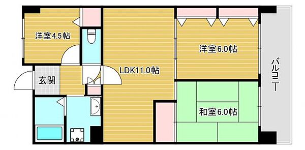 大阪府大阪市西区立売堀1丁目(賃貸マンション2SLDK・6階・60.62㎡)の写真 その2