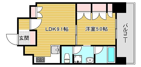 リーガル南久宝寺 902｜大阪府大阪市中央区南久宝寺町1丁目(賃貸マンション1LDK・9階・38.31㎡)の写真 その2