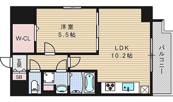 ノーブルスクエア新町 ｜大阪府大阪市西区新町1丁目(賃貸マンション1LDK・6階・39.35㎡)の写真 その2