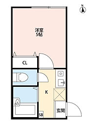 Rachel 1Kの間取図画像