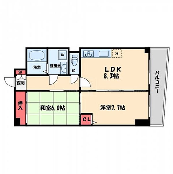 21北堀江 ｜大阪府大阪市西区北堀江1丁目(賃貸マンション2LDK・5階・51.30㎡)の写真 その2