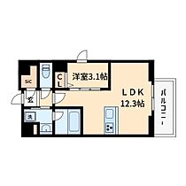 大阪府大阪市中央区法円坂1丁目（賃貸マンション1LDK・6階・45.96㎡） その2