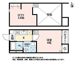 ブエナビスタ長町 1Kの間取図画像