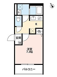 リトレ徳庵 1Kの間取図画像