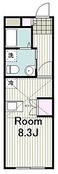 東急東横線 綱島駅 バス13分 駒岡八幡神社前下車 徒歩1分の賃貸アパート 2階1Kの間取り