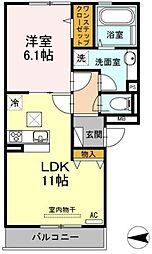 アルブル 1LDKの間取図画像