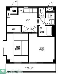 ハピネス美松1 2DKの間取図画像