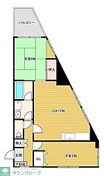 キャピタル新川崎 2LDKの間取図画像