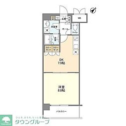 サンハイム鶴見B 1DKの間取図画像