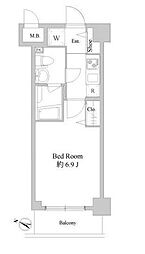 ドゥーエ新川崎 1Kの間取図画像