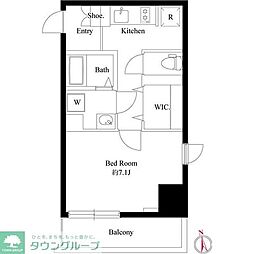 ティーズガーデン川崎大師2 1Kの間取図画像