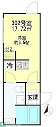 ポタッシュ川崎大師 ワンルームの間取図画像