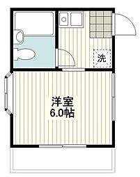 クレシェンドM 1Kの間取図画像
