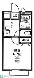 Yae23根岸 1Kの間取図画像