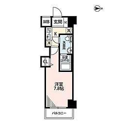 プレール・ドゥーク川崎大師 1Kの間取図画像