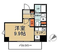 ヴェルト川崎イースト ワンルームの間取図画像