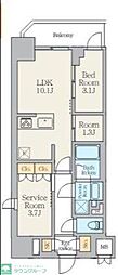 Alivis川崎 2SLDKの間取図画像