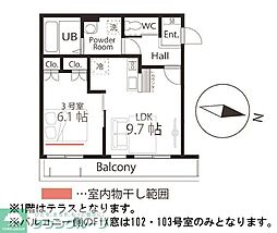 ハーミットクラブハウストゥギャザーロクソ 1LDKの間取図画像