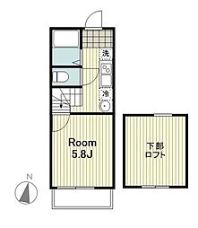 プラージュ鶴見 1Kの間取図画像