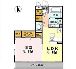 プピレ・HK 1LDKの間取図画像