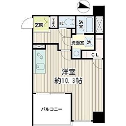 PearlCourt鶴見 ワンルームの間取図画像