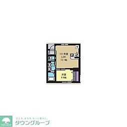 グランキャストノヴァ 1LDKの間取図画像