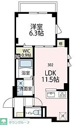 シェノン豊岡 1LDKの間取図画像