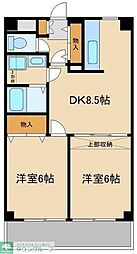 カーサエクレール 2DKの間取図画像
