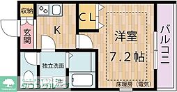 リュミエールI 1Kの間取図画像