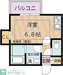 リュミエールI ワンルームの間取図画像