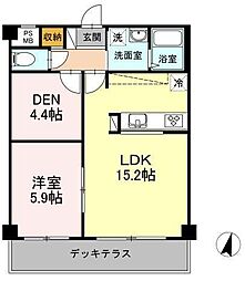 モエムサシコスギ 1LDKの間取図画像