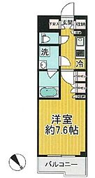 ルーブル武蔵中原参番館 1Kの間取図画像