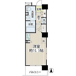 エクセル川崎WEST ワンルームの間取図画像