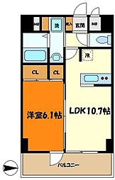 RALLY'S 1LDKの間取図画像