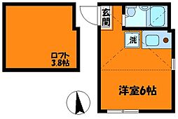 ユナイト矢向レイアール ワンルームの間取図画像